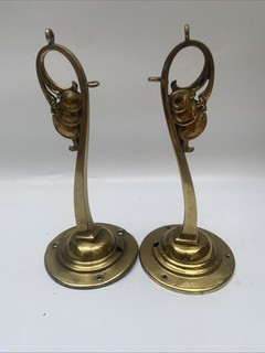 Art Nouveau Brass Wall Light Brackets C1890 Pair