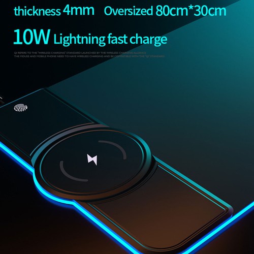 Gaming Mouse Pad Large Mousepad Charging -Slip Keyboard Mouse Mat - 第 7/12 張圖片