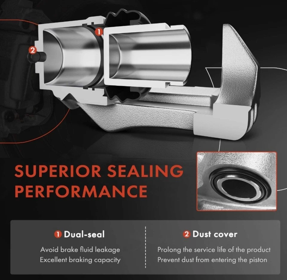 2x Front Disc Brake Caliper w/Bracket for Mitsubishi Outlander 2007-2020  - Image 4 of 4