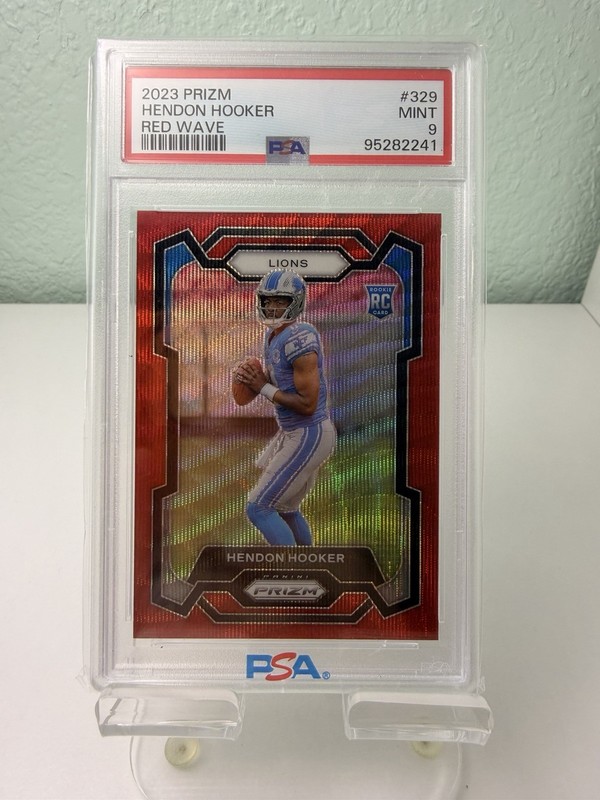 Panini 2023 Prizm Rookies Hendon Hooker Red Wave Prizm /149 #329 RC PSA 9