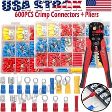 1200Pcs Mixed Insulated Solderless Crimp Electrical Wire Connectors Terminal Kit