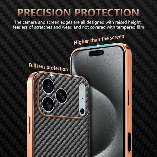 Lujosa Funda de Teléfono de Cuero PU de Fibra de Carbono para iPhone 17 Pro Max 17 Air NUEVA - Imagen 3 de 28