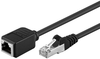 Goobay 91883 CAT 5e Verlängerungskabel, F/UTP, Schwarz, 3 m - RJ45-Stecker (8P8C