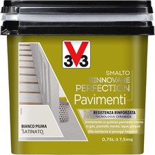 SMALTO RINNOVATORE V33 PAVIMENTI BIANCO PIUMA SATINATO CONFEZIONE 750 ML (02149)