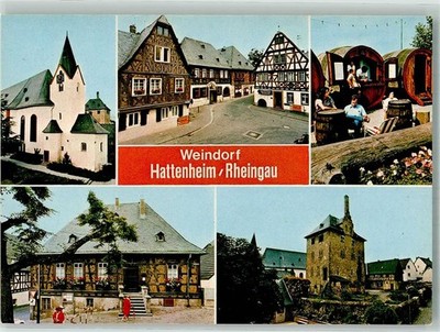 38143367 - 6228 Hattenheim Pfarrkirche St. Vincentius Burg Marktplatz