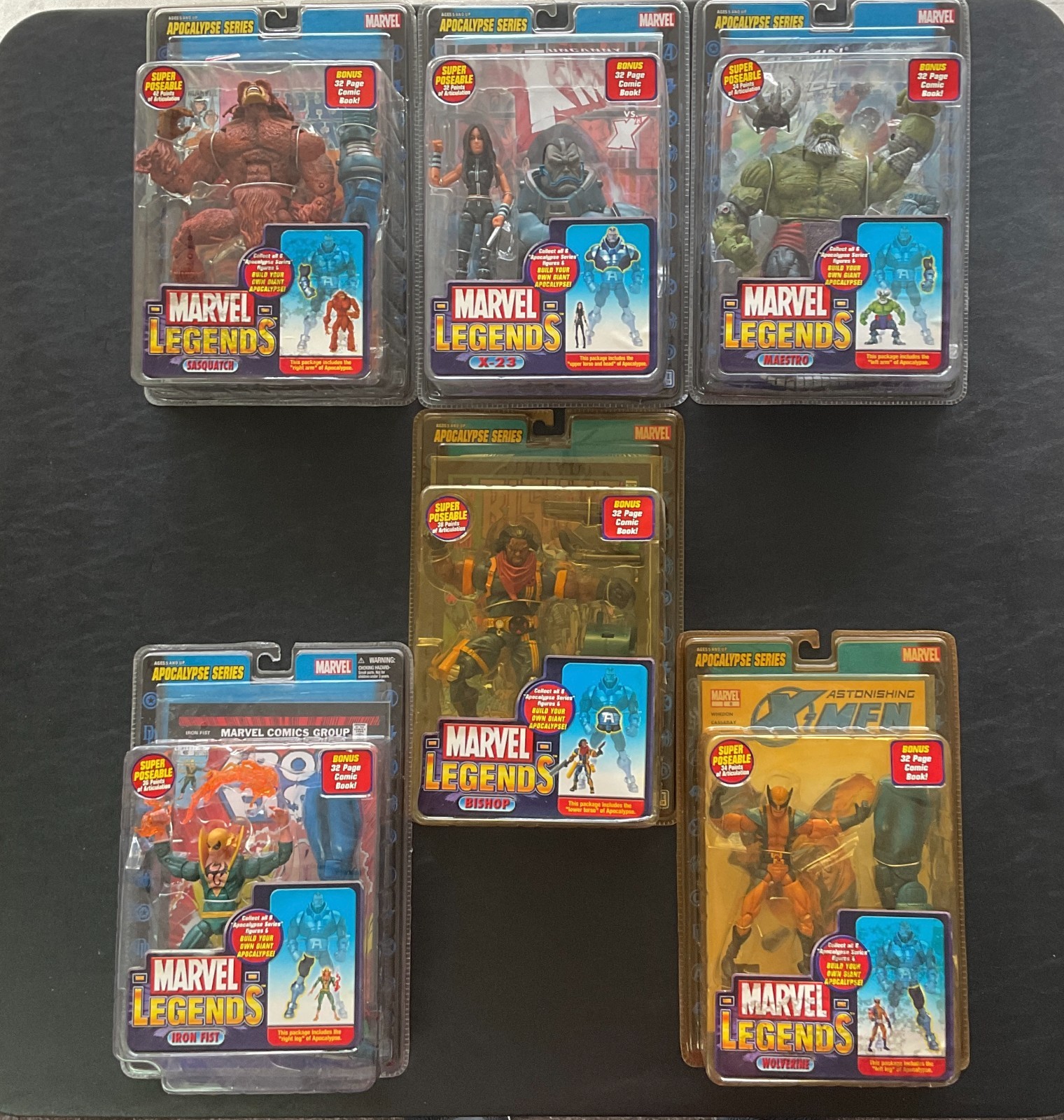 RARE Marvel Legends Apocalypse Toy Biz BAF Series Full Set New