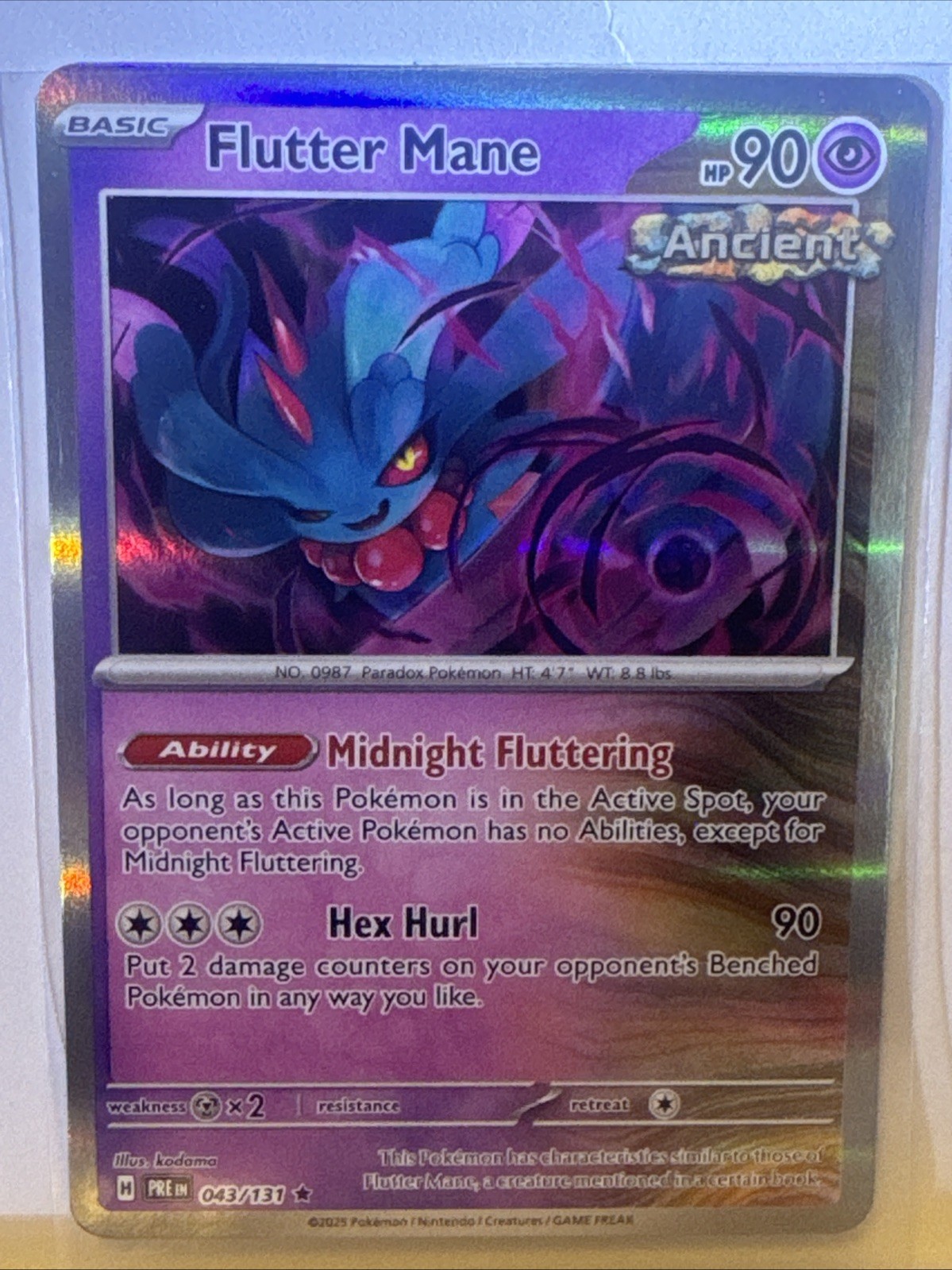 Pokémon TCG Flutter Mane Prismatic Evolutions 043/131 Holo Rare