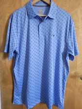 Callaway Men s Performance Stretch Polo Size Large Blue Cocktail Print