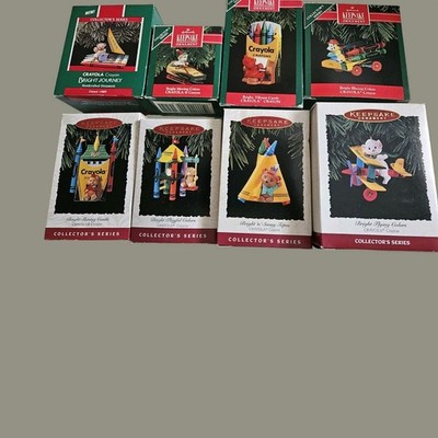 Hallmark Keepsake Ornaments Crayola Crayons Series Lot Of 8