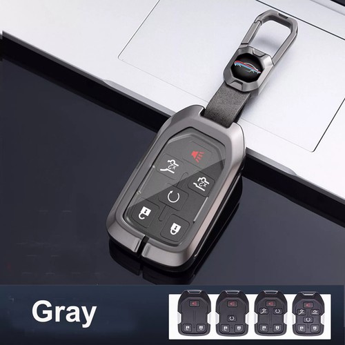 Zinc Alloy Leather Remote Key Fob Case Cover For GMC Sierra Terrain Yukon Tahoe - Picture 24 of 24