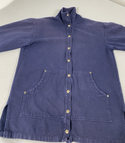 Vintage 80s 90s GW Division of Graff Snap Front Chore Jacket Shacket Navy Small