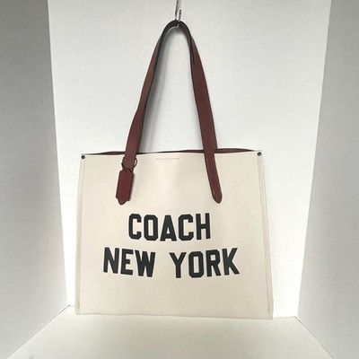 Coach Relay Tote CH765 Chalk White Pebbled Leather Large Carryall
