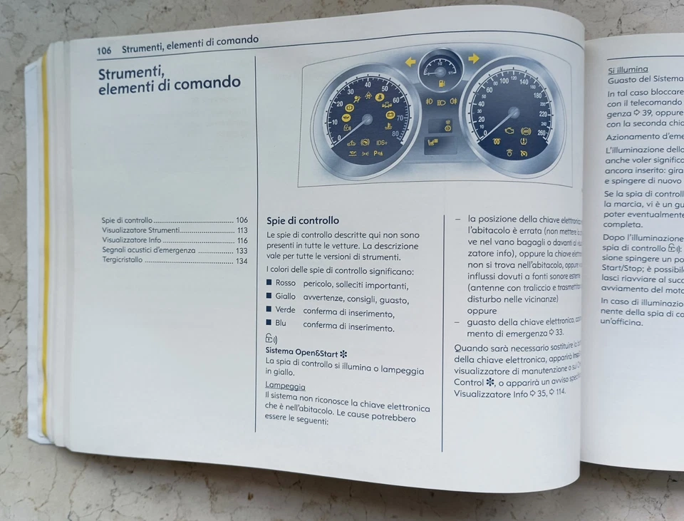 Manuale Istruzioni Opel Corsa 4 Libretto Uso E Manutenzione Italiano 2010 / 2014 - Immagine 4 di 4
