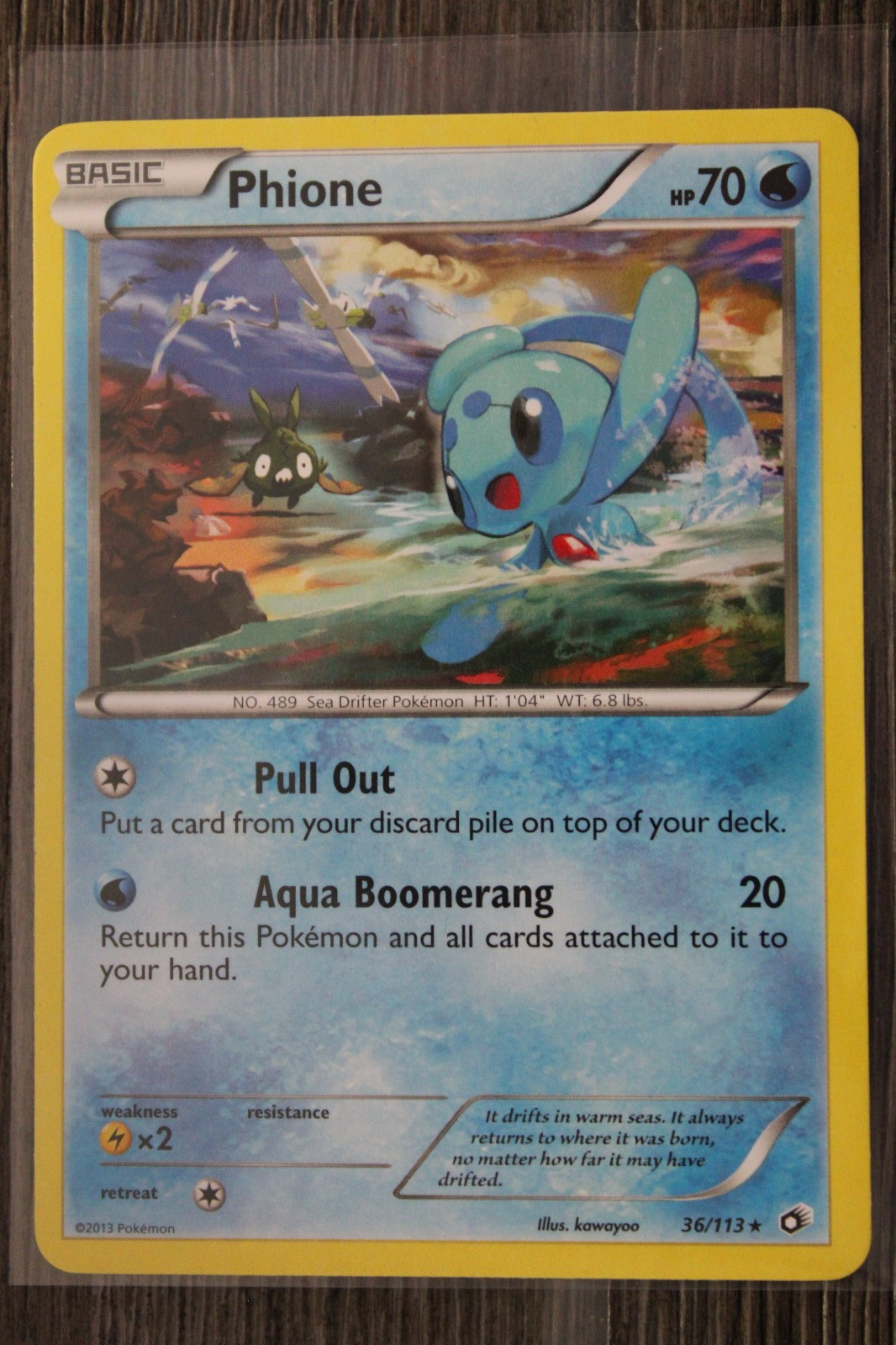 Pokemon TCG Phione 36/113 Legendary Treasures Regular Black and White