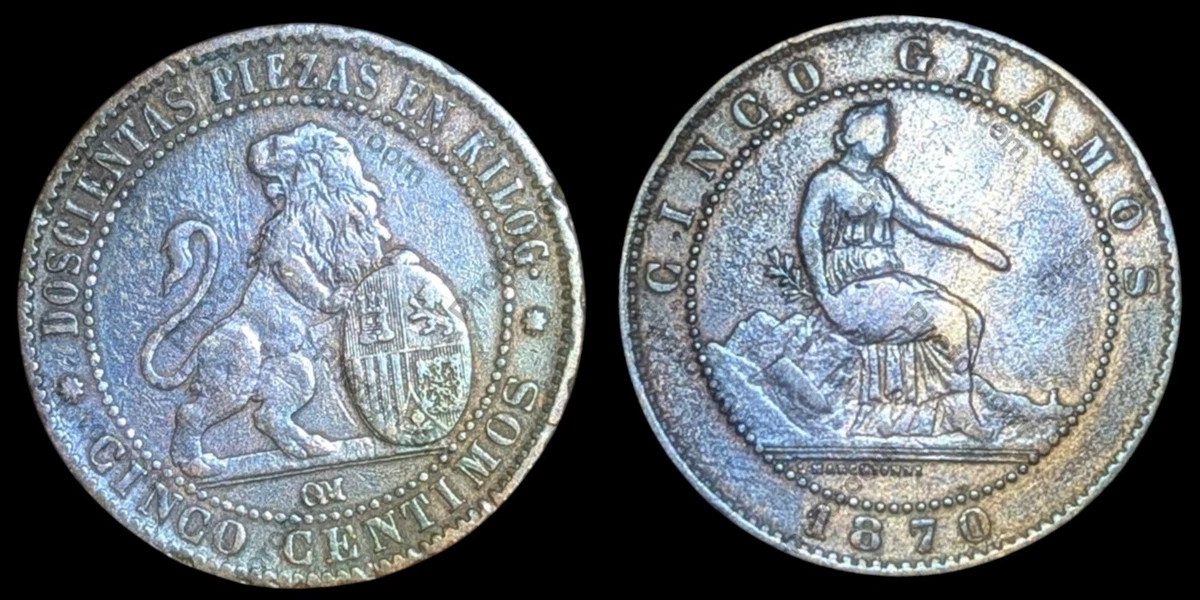 1870 Year Bronze Spanish Coins for sale | eBay