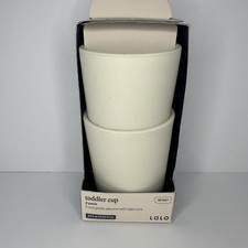 NIB Lalo NON TOXIC Toddler Mealtime Silicone Cups 2 BPA/PFAS Free, Cream