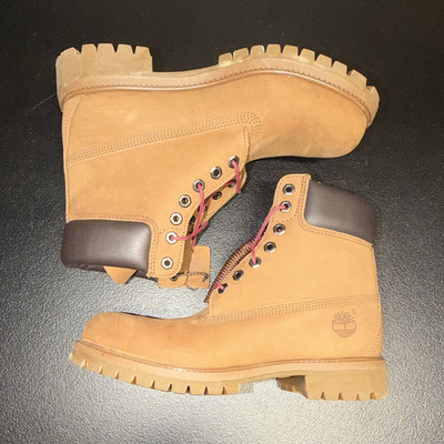 Timberland Men s Brown Leather 6 in Lace-Up Ankle Work Boots Rubber Sole 9M
