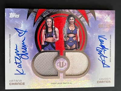2025 Topps Universe WWE Katana Chance Kayden Carter Dual Auto /10 Tag Team Relic