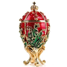 Lilies of the Valley Faberge Egg Replica Jewelry Box Easter Egg Фаберже