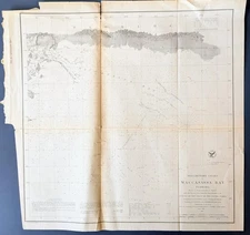 1856 U.S. Coast Survey Preliminary Chart of Waccasassa Bay, Florida Bache