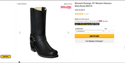 Durango Women's 10'' Western Harness Work Boots RD510 Size 10M
