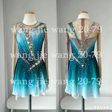 Ice Figure Skating Dress Figure Skating Dress For Competition blue dyeing