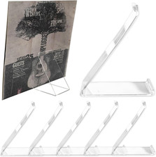 6 Pack Vinyl Record Stand Display, Clear Acrylic Tabletop Album Now Playing H...