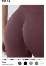 Halara Seamless Flow High Waisted SCRUNCHED Plain Leggings Size M MAROON NEW