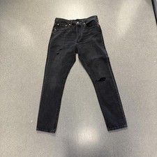 NWT Levi's Big E Womens 501 Skinny Black Distressed 30 x 30