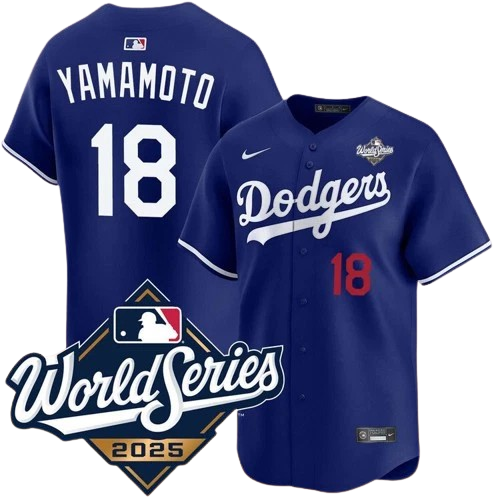 YOUTH Yamamoto #18 Dodgers 2025 World Series Stitched Jersey White