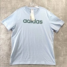 Adidas Men's Essentials Single Jersey Big Logo Tee Wonder Blue Size L