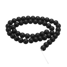 50pcs Black Obsidian Natural Stone Beads 8mm Round Loose Bead