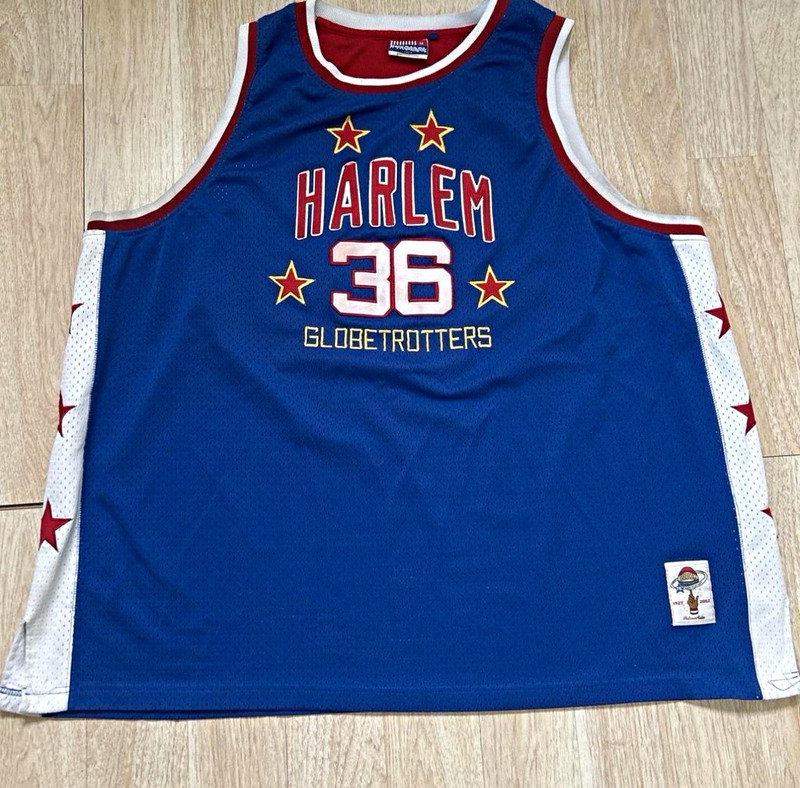 Platinum Fubu Harlem Globetrotters Lemon #36 Basketball Jersey 75th Blue