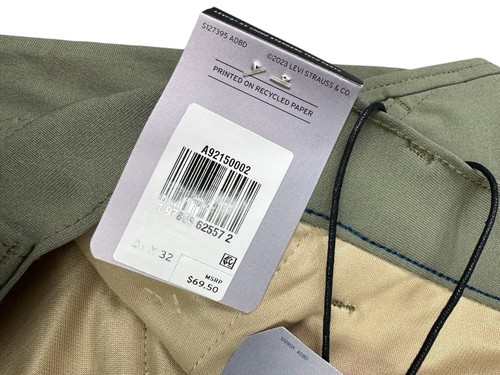 Pantalones Levi’s 511 Para Hombre Talla 34x32 Rendimiento Calce Ajustado Verde Cónico 5 Bolsillos - Imagen 23 de 24