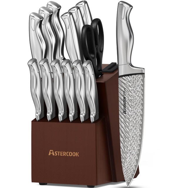 Astercook 15-Piece Knife Set with Block