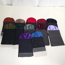 Pre-folded Pocket Squares Lot of 12 Purple Red Orange Green Black Blue Tan