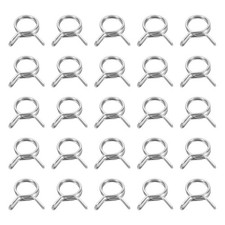 25Pcs 11mm ID 11-13.5mm OD Double Wire Spring Hose Clamp Spring Clips Clamps
