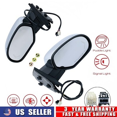 For Chevy GMC Cadillac 2009-2013 Pair Power Mirror Heated Memory Puddle Light