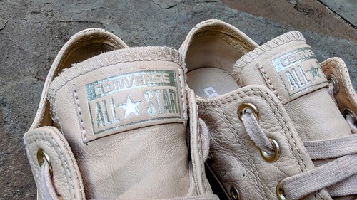 Scarpe basse unisex Converse All Star pelle stucco beige donna 8 uomo 6 156662C - Foto 9 di 11