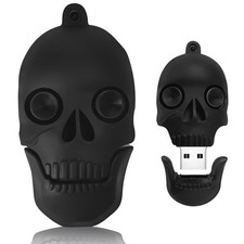 32GB USB Flash Drive Personality Skull Shaped Memory Stick, 32GB, Skull-Black 