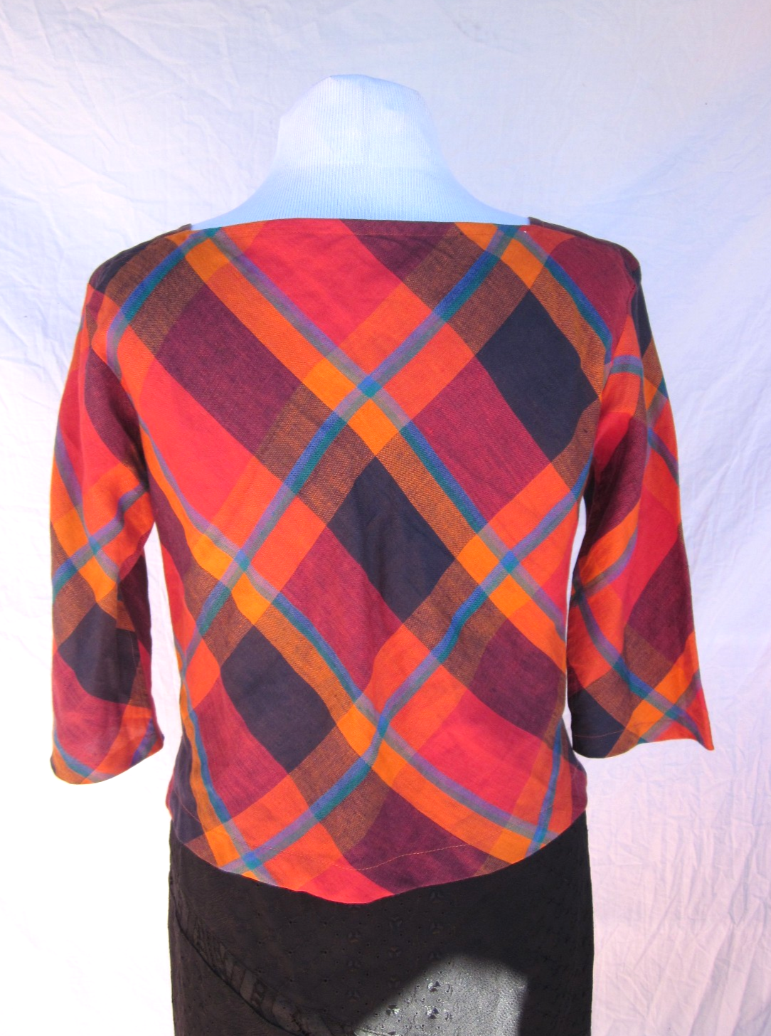 Top in lino Yves Saint Laurent Rive Gauche M vintage anni 80 Italia L Real Yves