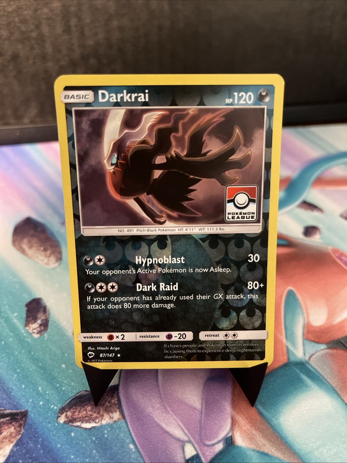 Darkrai 87/147 Reverse Holo Pokemon League Stamped Promo Pokémon Card