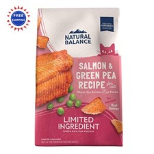 Dry Cat Food Grain Free Salmon & Green Pea 10 Pound Natural Balance Limited 6.50 per pound