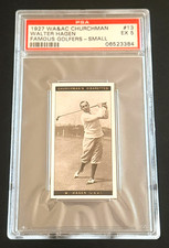 1927 WA &AC CHURCHMAN #13 WALTER HAGEN ROOKIE PSA 5 ONLY 92 GRADED HIGHER CENTER