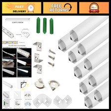 10-Pack V Shape LED Strip Channel Diffuser, UV Resistant Aluminum Profile, Frost