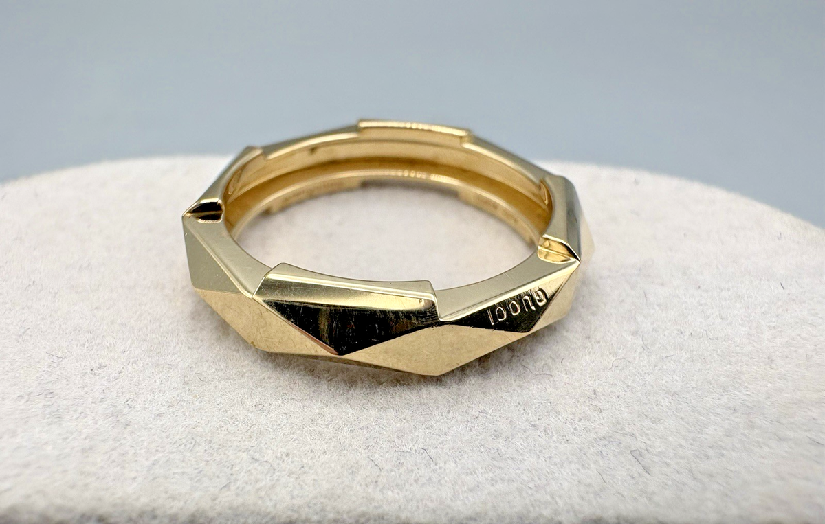 Gucci Link to Love 18K .750 Yellow Gold Ring Size 8.5 *Pre Owned