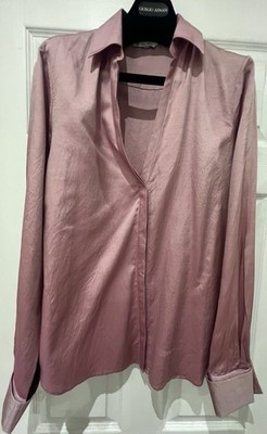 Loro Piana Women Silk Cotton Blouse IT 50 US 14 XL Luxury Made in Italy