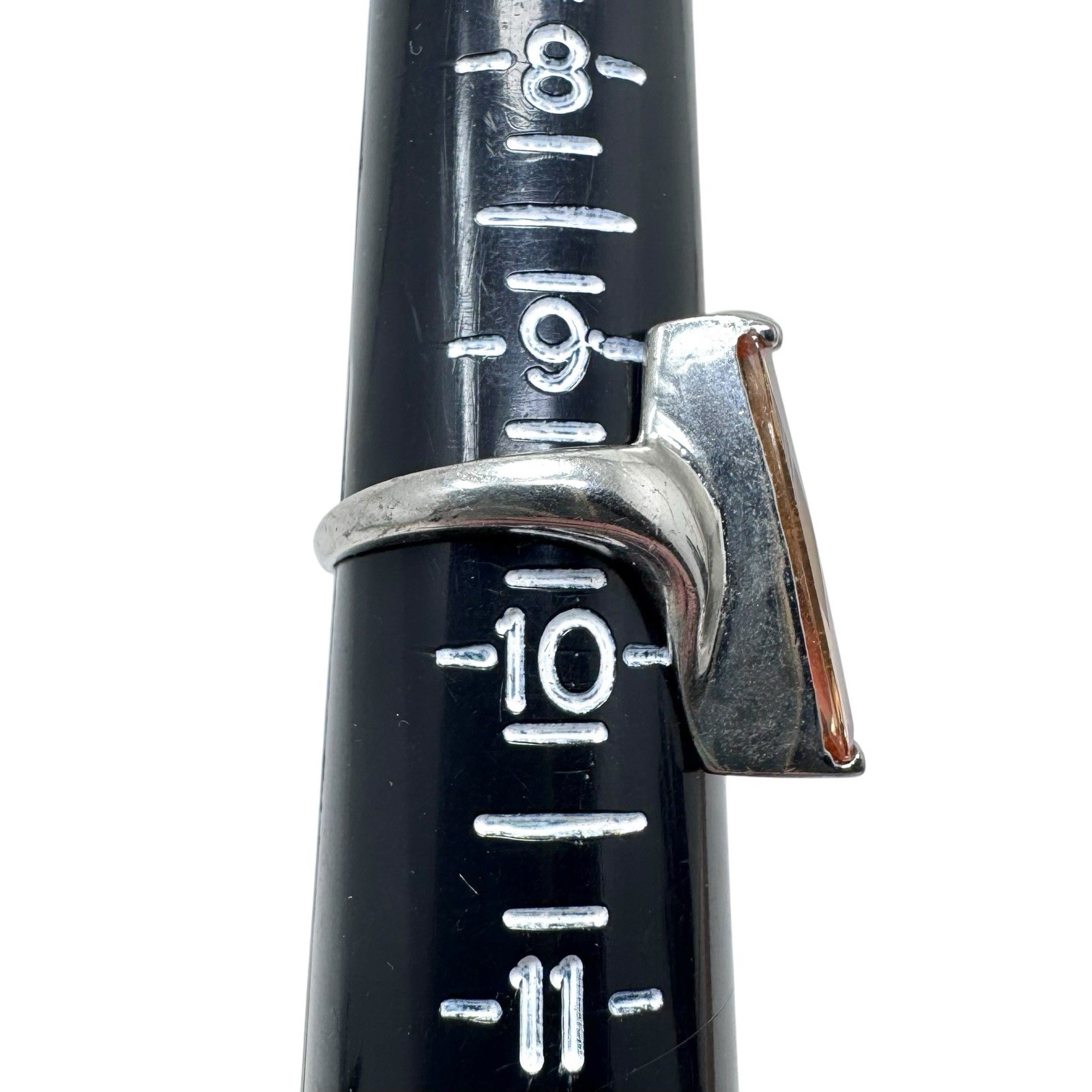 Silver Tone Ring Abstract Step Setting Colorful F… - image 9