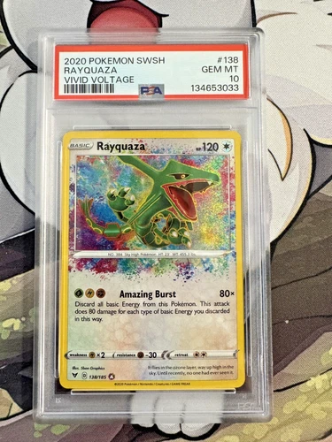 PSA 10 2020 POKEMON SWORD & SHIELD VIVID VOLTAGE #138 RAYQUAZA GEM MINT 10