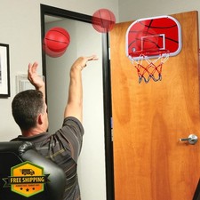 Mini Basketball Hoop Indoor Wall Mount Door w/ 4 Small Balls Adults Kids